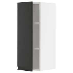 IKEA METOD МЕТОД, навесной шкаф с полками, белый / Уплов матовый антрацит, 30x80 см 594.940.90 фото