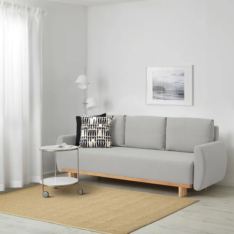 IKEA GRUNNARP ГРУННАРП, 3-местный диван-кровать, светло-серый 804.856.30 фото №3