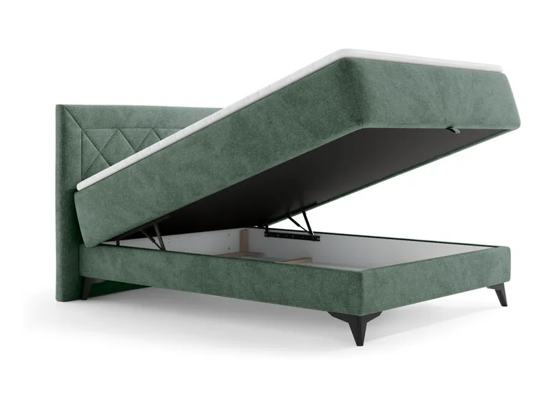 BRW Континентальне ліжко Zalea 160x200 з контейнером зелений, Неве 34 LO_KT-ZALEA-160X200-G2-NEVE_34 фото №2