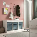 IKEA TROFAST ТРУФАСТ, комбинация д / хранения+контейнеры, белый / серый / синий, 99x44x56 см 494.798.39 фото thumb №2
