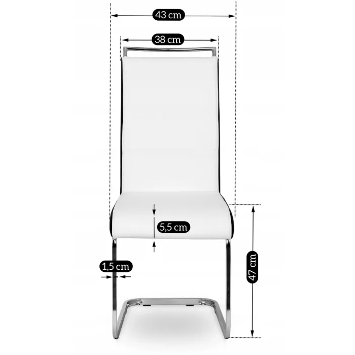 Стул MEBEL ELITE LOCA, экокожа: Бело-черный фото №5