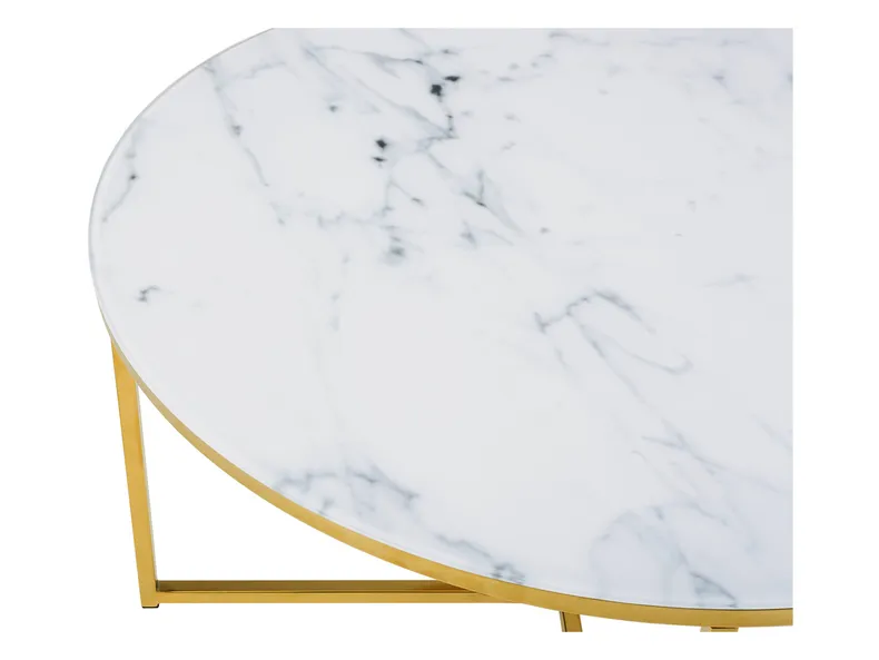 Стіл круглий BRW Xana, 80х80 см, білий/золото WHITE фото №3