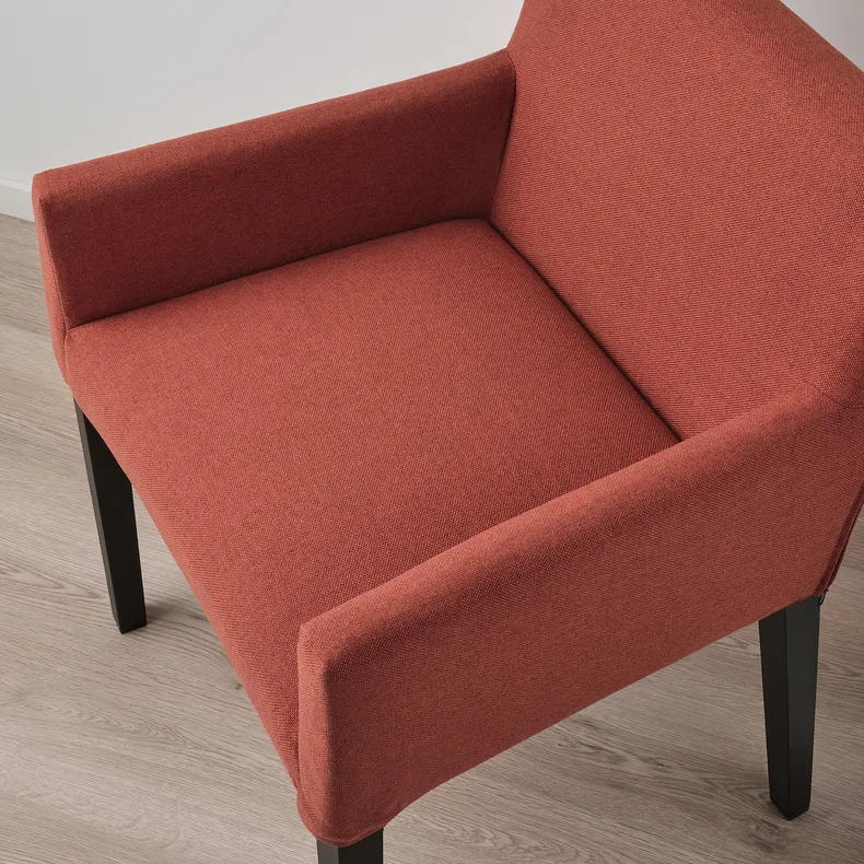 IKEA MÅRENÄS МОРЕНЕС, стілець із підлокітниками, чорний/ГУННАРЕД червоно-коричневий 595.143.90 фото №10