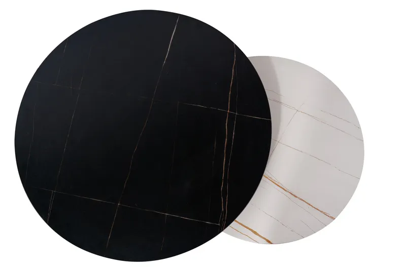 Комплект з 2-х журнальних столиків SIGNAL FERRANTE D, чорний мармур / чорний матовий, 80x80 фото №6