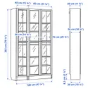 IKEA BILLY БІЛЛІ / OXBERG ОКСБЕРГ, комбінація книжк шаф з склян дверц, коричневий горіх/прозоре скло, 120x30x202 см 495.818.32 фото thumb №5