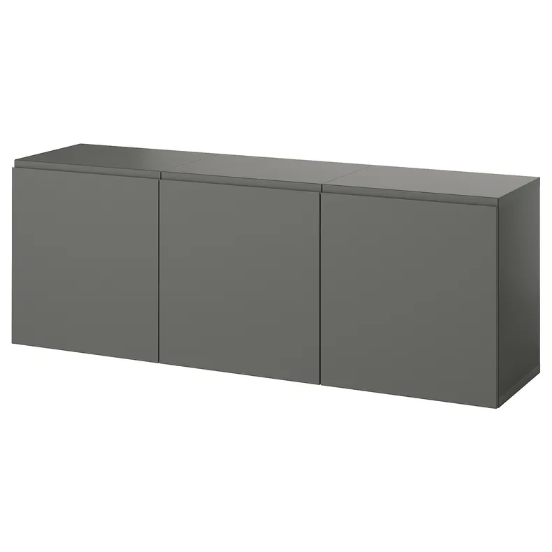 IKEA BESTÅ БЕСТО, комбинация настенных шкафов, Темно-серый / Вястервикен темно-серый, 180x42x64 см 095.081.17 фото №1