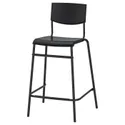 IKEA STIG СТІГ, барний стілець зі спинкою, чорний / чорний, 63 см 304.984.18 фото thumb №1
