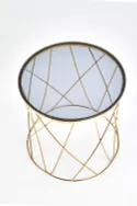 Журнальный столик HALMAR SELENA 55x55 см, каркас - золото, стекло - дымчатое фото thumb №7