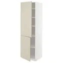 IKEA METOD МЕТОД, высокий шкаф с полками / 2 дверцы, белый / гавсторпский бежевый, 60x60x200 см 794.652.99 фото thumb №1