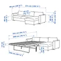 IKEA VIMLE ВІМЛЕ, 3-місний диван-ліжко, з шезлонгом/Lejde сіро-чорний 695.372.92 фото thumb №7
