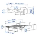 IKEA VIMLE ВИМЛЕ, 3-местный диван-кровать, с шезлонгом/Lejde серо-черный 695.372.92 фото thumb №7