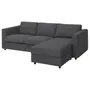 IKEA VIMLE ВІМЛЕ, 3-місний диван із кушеткою, ХАЛЛАРП сірий 593.991.30 фото