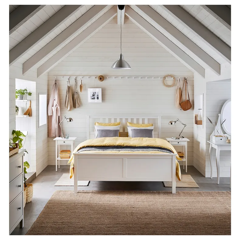 IKEA HEMNES ХЕМНЭС, каркас кровати, белая морилка / Леирсунд, 160x200 см 590.197.95 фото №2