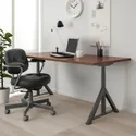 IKEA IDÅSEN ИДОСЕН, письменный стол, коричневый / темно-серый, 160x80 см 992.810.39 фото thumb №2