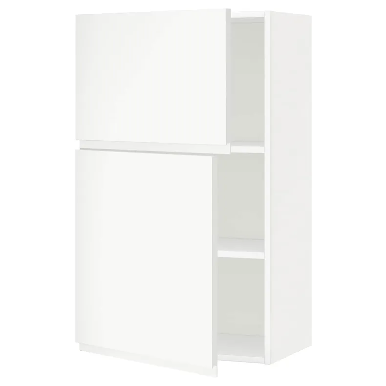 IKEA METOD МЕТОД, навесной шкаф с полками / 2дверцы, белый / Воксторп матовый белый, 60x100 см 094.697.00 фото №1