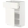 IKEA METOD МЕТОД / MAXIMERA МАКСИМЕРА, напольный шкаф с ящиком / дверцей, белый / Вальстена белый, 60x37 см 995.072.17 фото