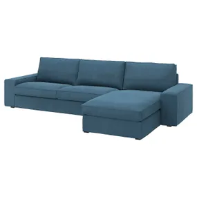 IKEA KIVIK КІВІК, 4-місний диван із кушеткою, Талміра блакитна 294.847.85 фото