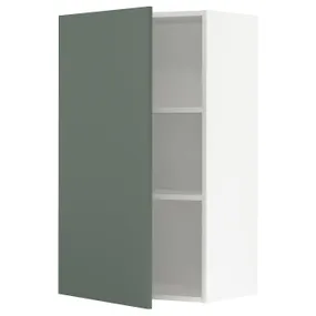 IKEA METOD МЕТОД, шафа навісна із полицями, білий / БОДАРП сіро-зелений, 60x100 см 294.591.30 фото