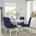 IKEA INGATORP ИНГАТОРП / BERGMUND БЕРГМУНД, стол и 4 стула, белый/белый Kvillsfors темно-синий/синий, 110/155 см 995.747.25 фото thumb №2
