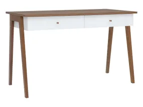 BRW Heda, стол, белый/сибу лиственница золотая/глянцевый белый BIU2S-BI/MSZ/BIP фото
