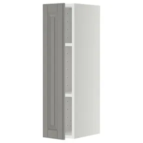 IKEA METOD МЕТОД, навесной шкаф с полками, белый / бодбинский серый, 20x80 см 094.629.11 фото