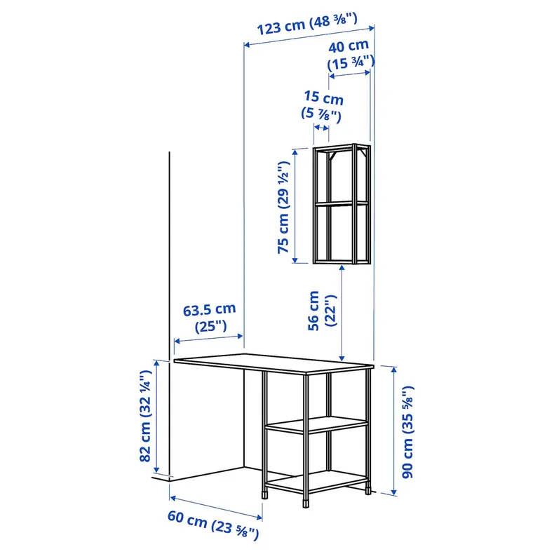 IKEA ENHET ЕНХЕТ, шафа, білий, 101.5x63.5x222 см 295.480.42 фото №3