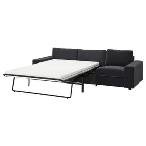 IKEA VIMLE ВІМЛЕ, 3-місний диван-ліжко, з широкими підлокітниками/Djuparp темно-сірий 995.372.76 фото