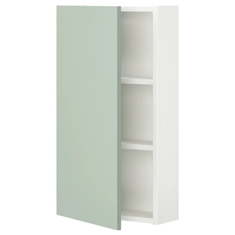 IKEA ENHET ЕНХЕТ, настінн шафа з 2 поличками/дверцят, білий/блідо-сіро-зелений, 40x17x75 см 194.968.78 фото №1
