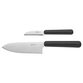 IKEA FÖRDUBBLA ФЕРДУББЛА, набір ножів 2 шт, сірий 004.367.90 фото