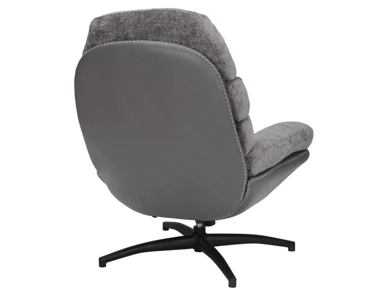 Кресло мягкое поворотное SIGNAL GISELLE, ткань + экокожа: серый фото №4