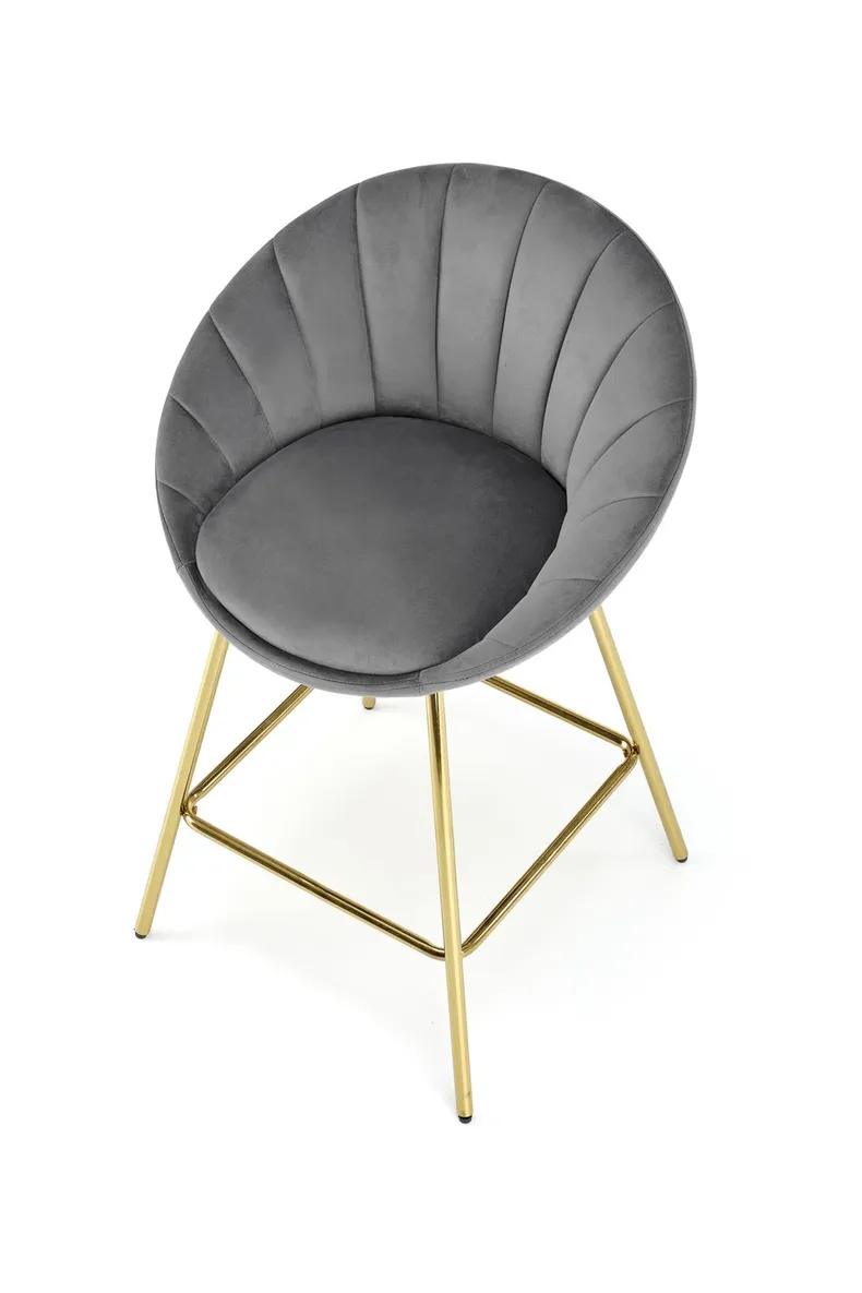 Барный стул бархатный HALMAR H112 серый, золотой фото №10