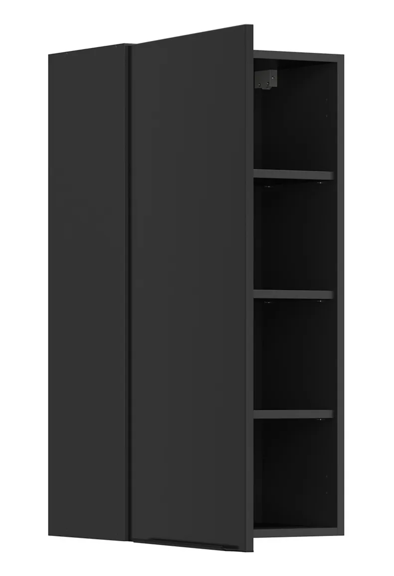 BRW Верхний кухонный шкаф Sole L6 50 см слева черный матовый, черный/черный матовый FM_G_50/95_L-CA/CAM фото №3