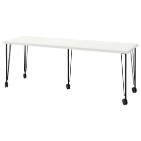 IKEA LAGKAPTEN ЛАГКАПТЕН / KRILLE КРИЛЛЕ, письменный стол, белый / черный, 200x60 см 195.099.89 фото