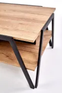 Журнальный столик в стиле лофт HALMAR VOLTA, 113x63 см, золотой дуб (дерево) / ножки из металла: черные фото thumb №7