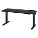 IKEA MITTZON МІТТЗОН, стіл регульований, електричний okl попелястий пофарбований чорний / чорний, 140x60 см 095.282.57 фото thumb №2