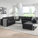 IKEA VIMLE ВІМЛЕ, диван U-подібної форми, 6-місний, з відкритим кінцем/Гранн/Бомстад чорний 193.067.84 фото thumb №2