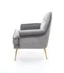 Крісло м'яке HALMAR SANTI сірий/золотий фото thumb №5