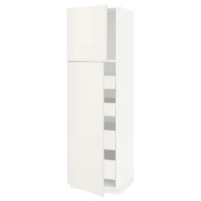 IKEA METOD МЕТОД / MAXIMERA МАКСІМЕРА, висока шафа, 2 дверцят / 4 шухляди, білий / ВЕДДІНГЕ білий, 60x60x200 см 194.546.75 фото