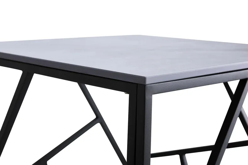 Журнальный столик HALMAR UNIVERSE 2 квадратный 55x55 см, серый мрамор / черный фото №6