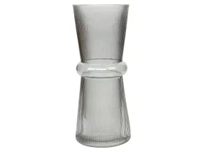 BRW Plisa, скляна ваза сіра 078351 фото