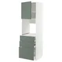 IKEA METOD МЕТОД / MAXIMERA МАКСИМЕРА, высокий шкаф д / духовки / дверь / 3ящика, белый / бодарский серо-зеленый, 60x60x200 см 494.596.38 фото