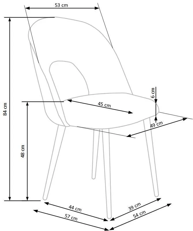 Кухонний стілець HALMAR K384 сірий/чорний (1шт=4шт) фото №12
