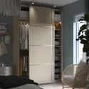 IKEA PAX ПАКС / MEHAMN МЕХАМН, гардероб с раздвижными дверьми, серый беж / 2стр серый беж, 150x66x236 см 895.622.47 фото thumb №3
