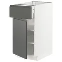 IKEA METOD МЕТОД / MAXIMERA МАКСИМЕРА, напольный шкаф с ящиком / дверцей, белый / Воксторп темно-серый, 40x60 см 194.700.48 фото thumb №1