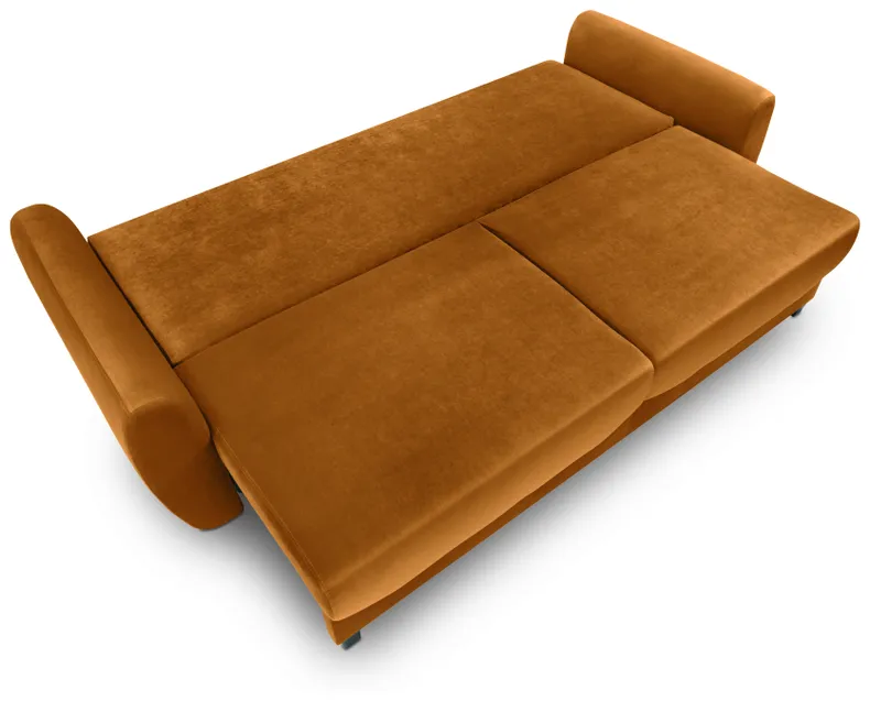 BRW Трехместный диван-кровать Hampton с ящиком для хранения велюровый желтый, Ривьера 41 желтый SO3-HAMPTON-LX_3DL-G1_B8B7D3 фото №5