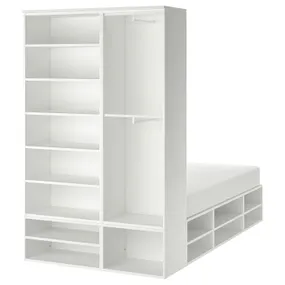 IKEA PLATSA ПЛАТСА, каркас ліжка з відділ д / зберігання, білий, 140x244x223 см 393.365.39 фото