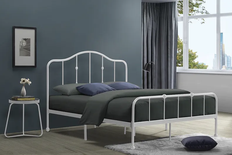 Ліжко полуторне SIGNAL FLORENCJA, білий, 140x200 см, метал фото №5