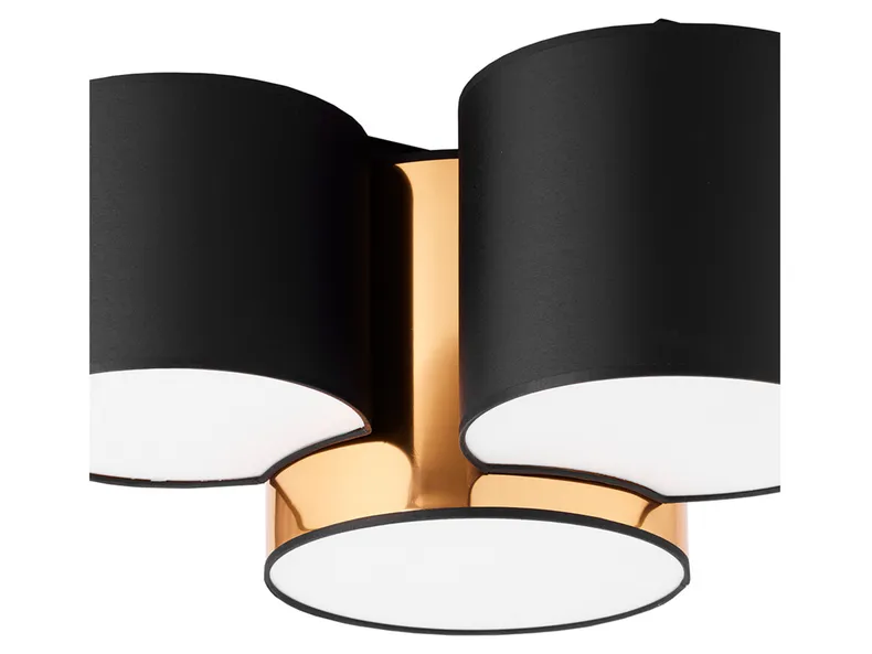 BRW Трехпозиционный тканевый потолочный светильник Mona в черном и золотом цвете 087637 фото №2