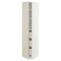 IKEA METOD МЕТОД / MAXIMERA МАКСИМЕРА, высокий шкаф с ящиками, белый / гавсторпский бежевый, 40x60x200 см 994.267.49 фото thumb №1