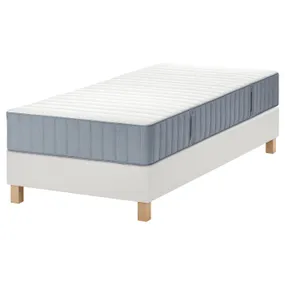 IKEA LYNGÖR ЛЮНГЕР, диван-ліжко, Valevåg середня твердість/легка блакитно-біла, 90x200 см 995.523.75 фото